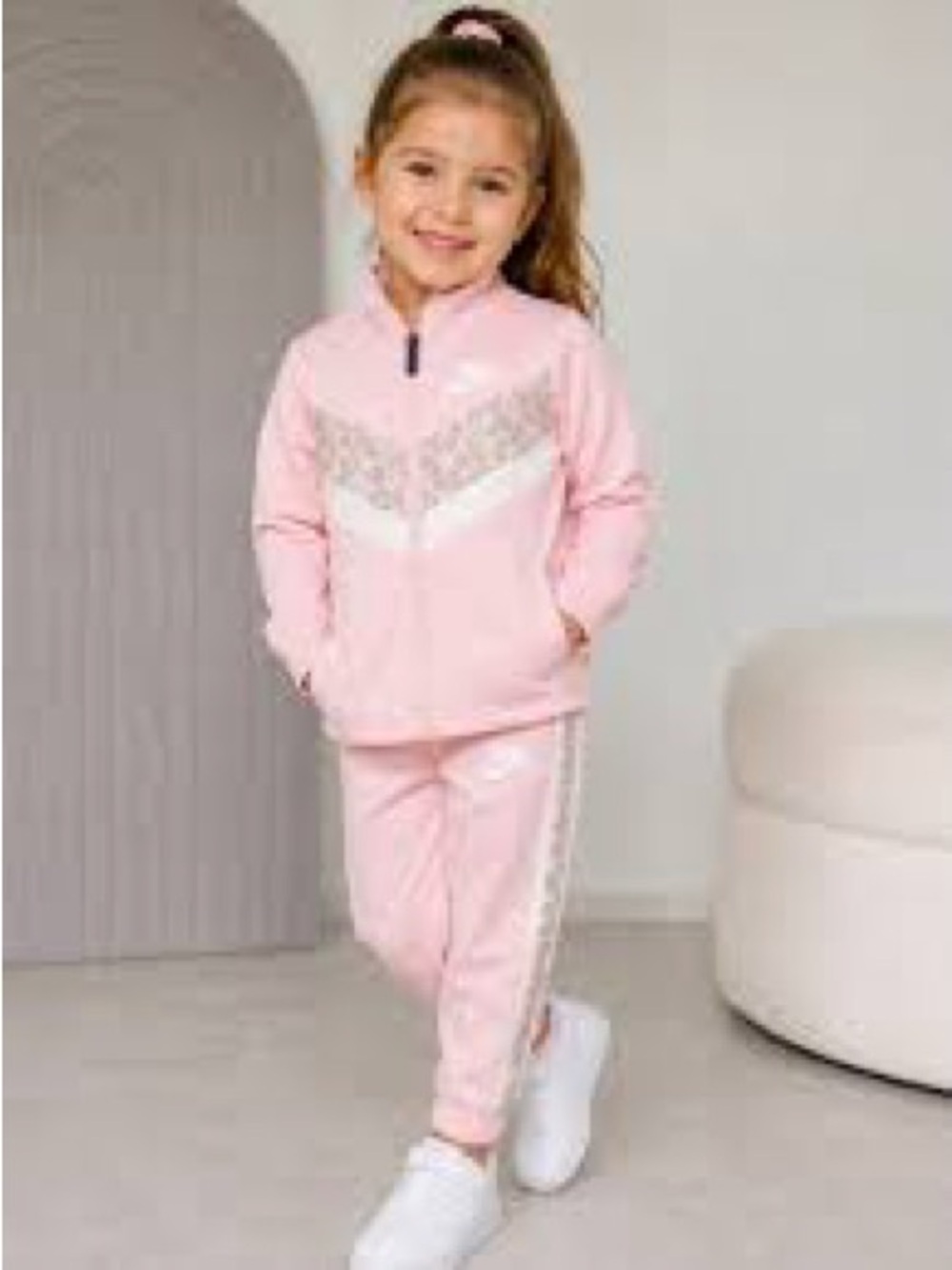 Nike Girls Full Zip Tricot Jacket And Pants 2 Piece Set Size 5-6
